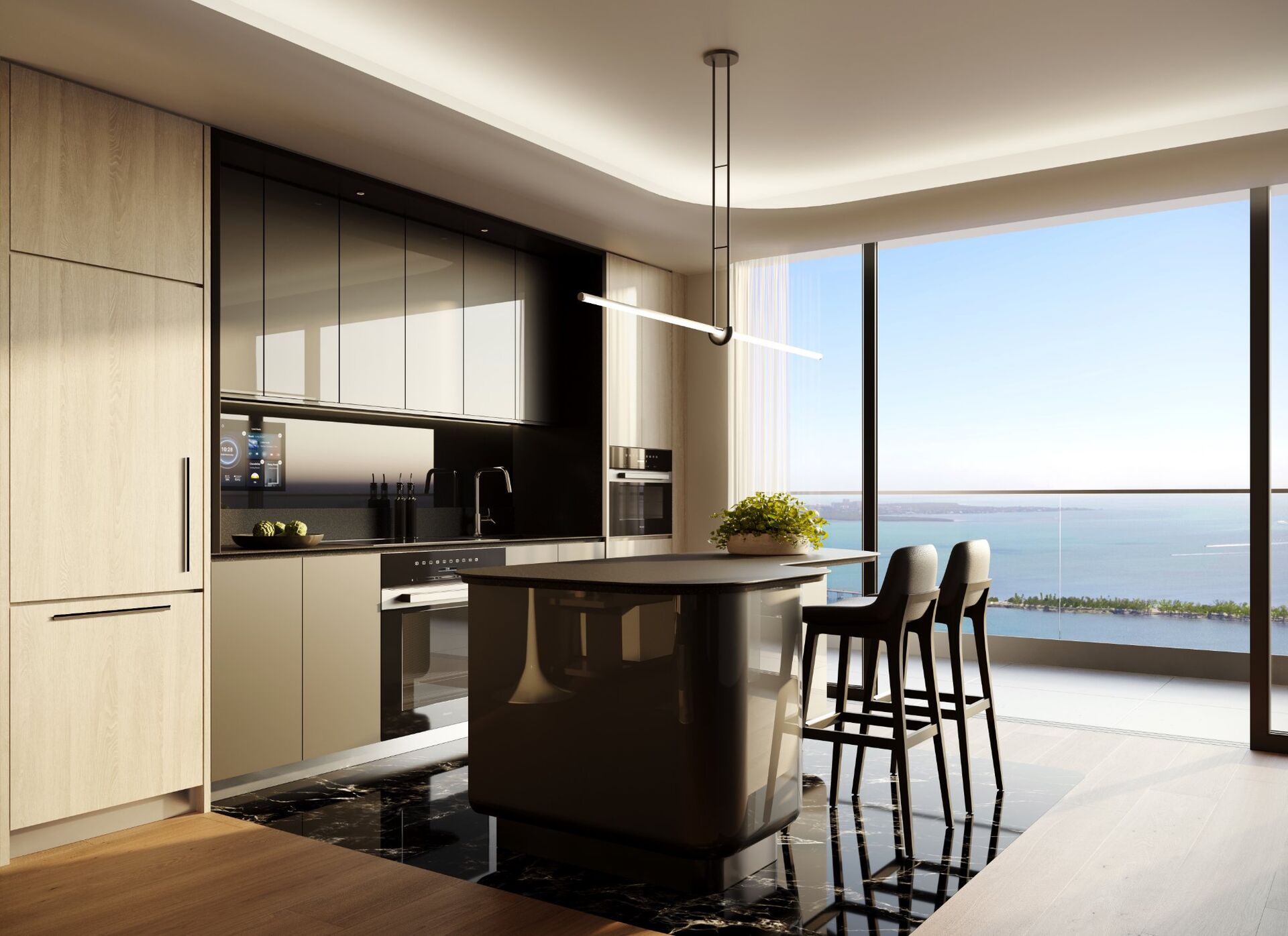 Mercedes-Benz Places residence kitchen with marble flooring